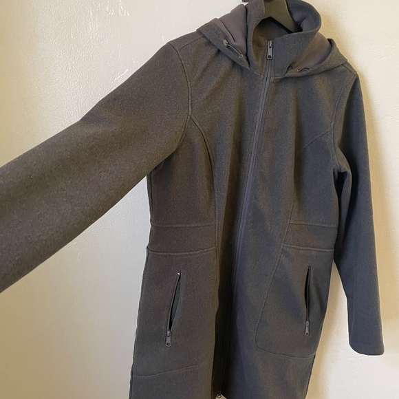 Merrell long hooded coat size L grey women's lightweight  winter coat - Picture 6 of 7